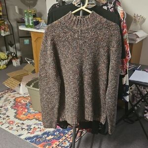 Sag Harbor Brown Cowl Neck Sweater Chunky Knit